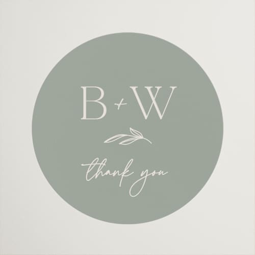 This is a sage wedding favor labels with standard by Erica Krystek called soft arch printing on uncoated sticker paper in sticker