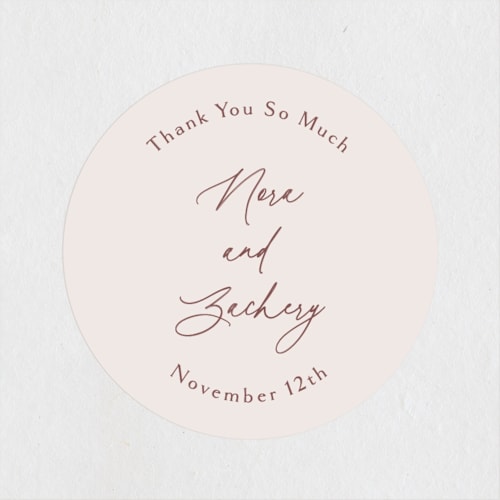 This is a cloud wedding favor labels with standard by Kaydi Bishop called around printing on uncoated sticker paper in sticker