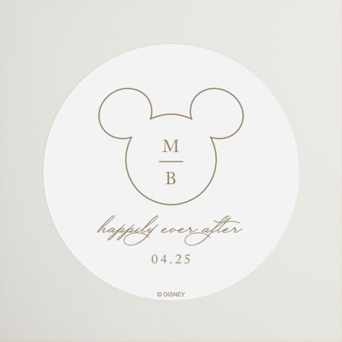 This is a celebration wedding favor labels with standard by Jennifer Postorino called disney's minimal mickey mouse printing on uncoated sticker paper in sticker