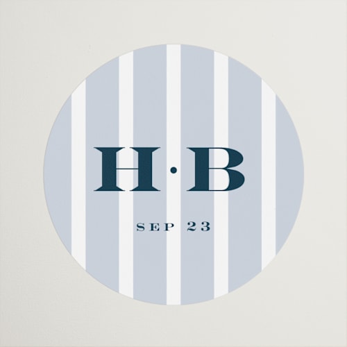 This is a powder blue wedding favor labels with standard by chocomocacino called melihrolo printing on uncoated sticker paper in sticker