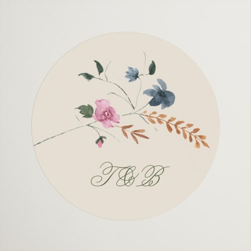 This is a english garden wedding favor labels with standard by Phrosné Barwood called whimsey floral printing on uncoated sticker paper in sticker