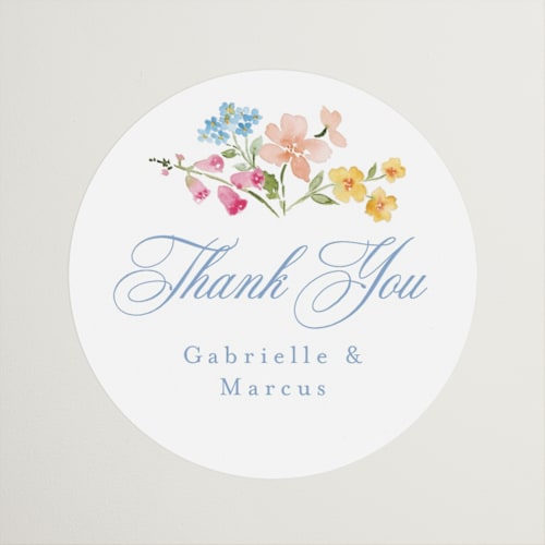 This is a meadow wedding favor labels with standard by Petra Kern called everlasting romance printing on uncoated sticker paper in sticker