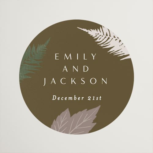 This is a natural wedding favor labels with standard by Alethea and Ruth called autumnal printing on uncoated sticker paper in sticker