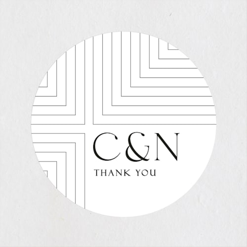 This is a cloud wedding favor labels with standard by Erin Deegan called contemporary photo printing on uncoated sticker paper in sticker