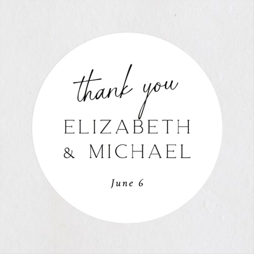 This is a pearl wedding favor labels with standard by Jackie Mangiolino called symphony printing on uncoated sticker paper in sticker