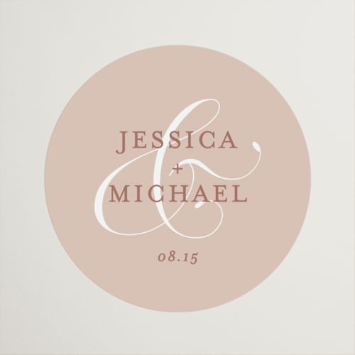 This is a antique rose wedding favor labels with standard by Jennifer Postorino called empire printing on uncoated sticker paper in sticker