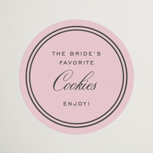 This is a peony wedding favor labels with standard by Megan Davis called nola printing on uncoated sticker paper in sticker