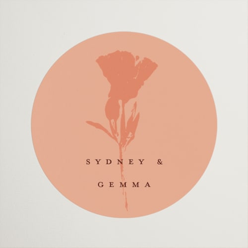 This is a poppy wedding favor labels with standard by Morgan Kendall called bloom printing on uncoated sticker paper in sticker
