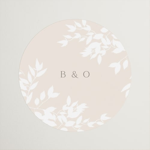 This is a latte wedding favor labels with standard by Kristie Kern called everly printing on uncoated sticker paper in sticker