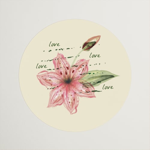 This is a blush wedding favor labels with standard by Emily Miranda called romantic tropical wedding printing on uncoated sticker paper in sticker