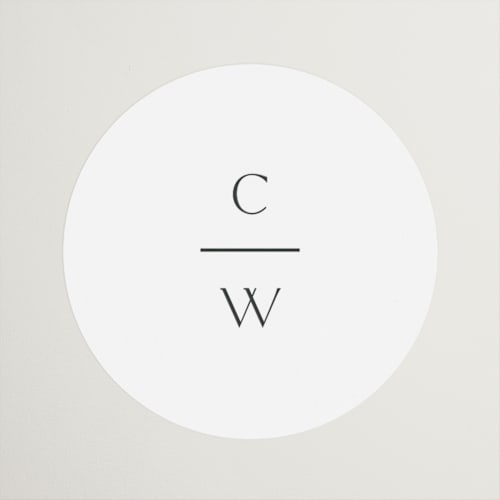 This is a cotton wedding favor labels with standard by Stacey Meacham called understated elegance printing on uncoated sticker paper in sticker