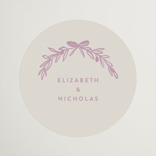 This is a lilac dreams wedding favor labels with standard by Design Lotus called lavender dreams printing on uncoated sticker paper in sticker