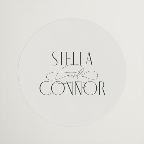 This is a porcelain wedding favor labels with standard by Jennifer Postorino called unity printing on uncoated sticker paper in sticker