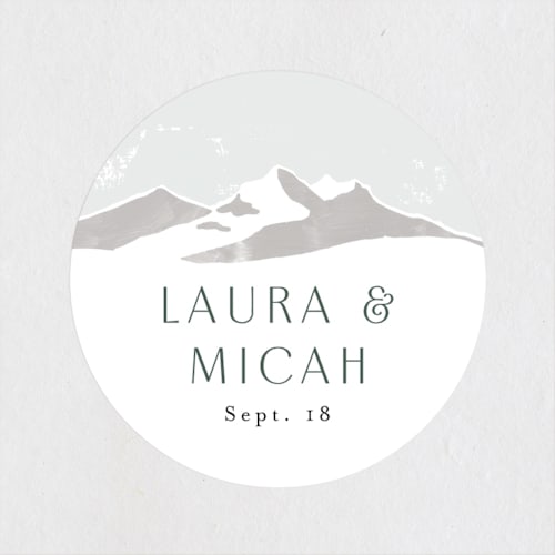 This is a grass wedding favor labels with standard by Alethea and Ruth called foothills printing on uncoated sticker paper in sticker