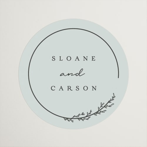 This is a mist wedding favor labels with standard by Brianne Larsen called branched printing on uncoated sticker paper in sticker