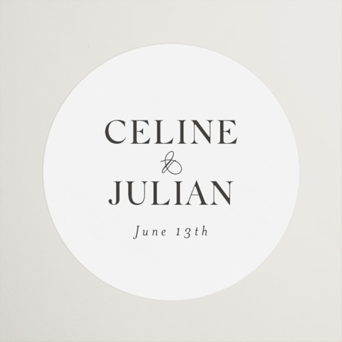 This is a opal wedding favor labels with standard by Melanie Kosuge called celine printing on uncoated sticker paper in sticker
