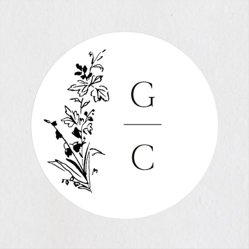 This is a cotton wedding favor labels with standard by Everett Paper Goods called quintessential printing on uncoated sticker paper in sticker