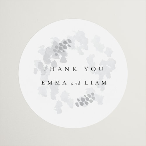 This is a classic white wedding favor labels with standard by Design Lotus called a thousand years printing on uncoated sticker paper in sticker