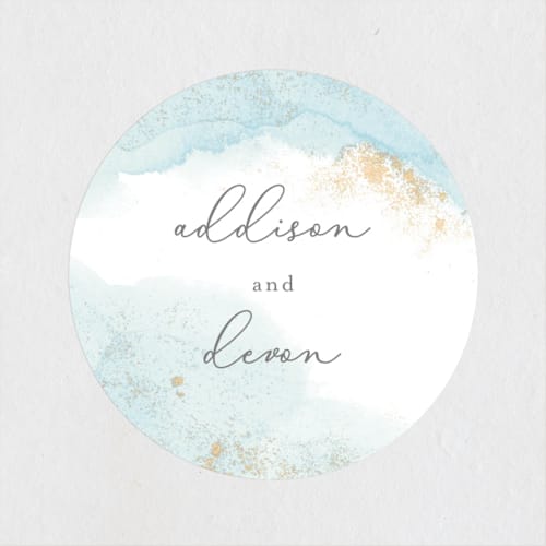 This is a topaz wedding favor labels with standard by Helen Halik called my tenderness printing on uncoated sticker paper in sticker