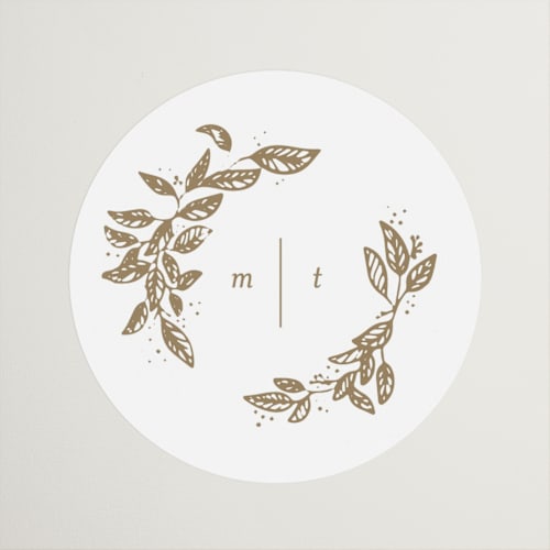 This is a porcelain wedding favor labels with standard by Leah Bisch called reflection printing on uncoated sticker paper in sticker