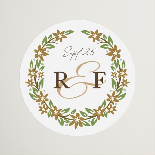 This is a forest wedding favor labels with standard by Paper Sun Studio called in the country printing on uncoated sticker paper in sticker