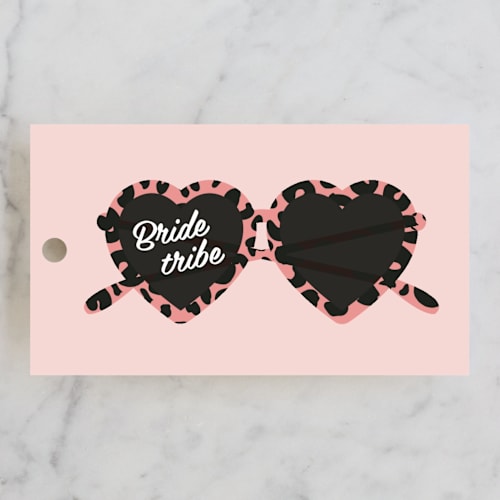 This is a rose wedding favor tags with standard by Hudson meet Rose called bachelorette sunnies printing on signature in tag