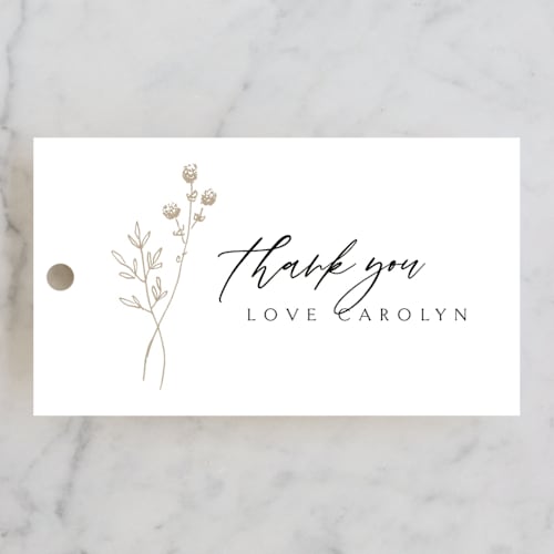 This is a silk gift tags with standard by Kelly Schmidt called rustic elegance printing on signature in tag