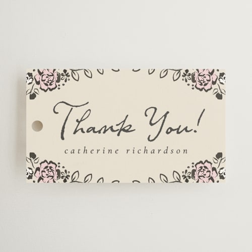 This is a champagne gift tags with standard by Ana de Sousa called gathering joy printing on signature in tag