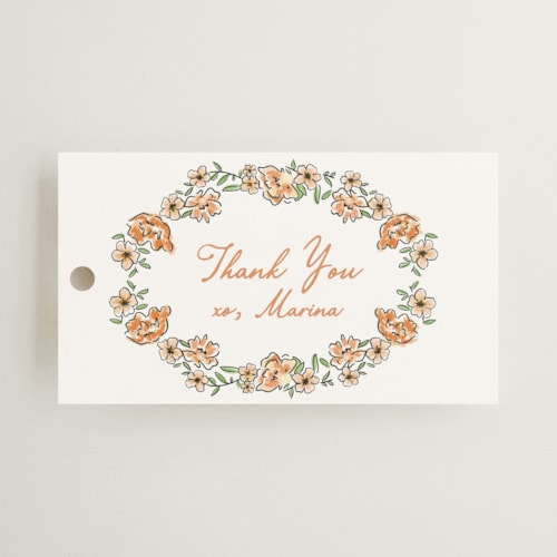 This is a hibiscus gift tags with standard by Creo Study called blooms printing on signature in tag