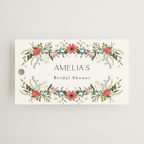 This is a papaya gift tags with standard by Susan Moyal called garden vine printing on signature in tag