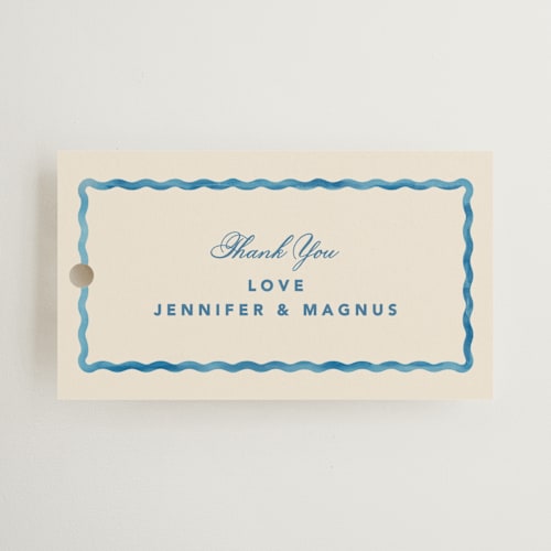 This is a almalfi gift tags with standard by Creo Study called formal scallop printing on signature in tag