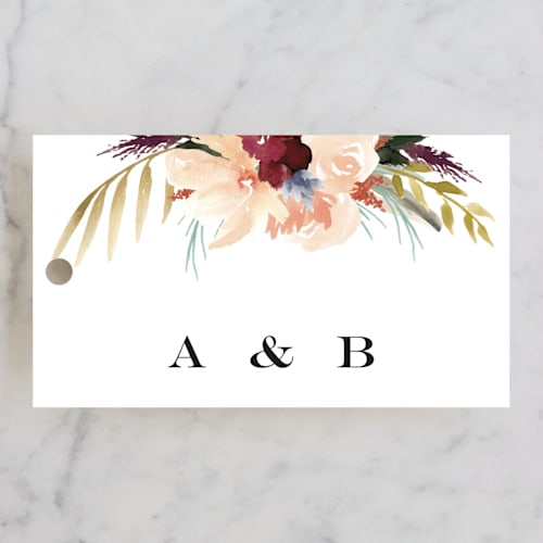 This is a garden wedding favor tags with standard by Kate Ahn called rustic florals printing on signature in tag