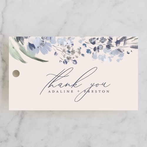 This is a sky wedding favor tags with standard by Grace Kreinbrink called wildflower wreath printing on signature in tag
