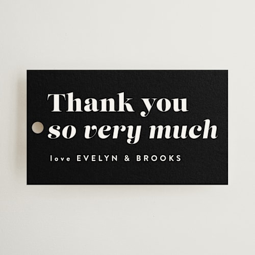 This is a panda wedding favor tags with standard by Lea Delaveris called make it official printing on signature in tag
