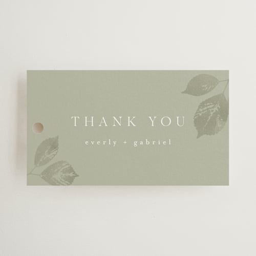 This is a meadow wedding favor tags with standard by Kristie Kern called sonnet printing on signature in tag