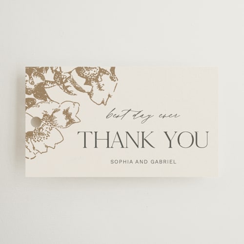 This is a hope floats wedding favor tags with standard by Design Lotus called mon amour printing on signature in tag