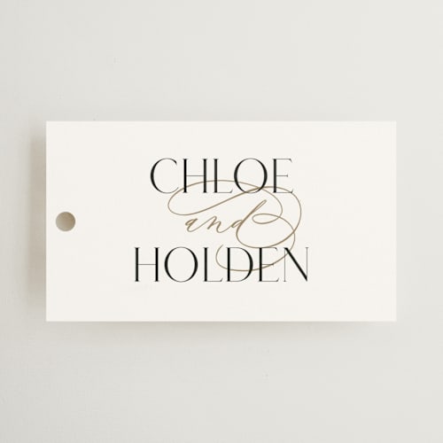 This is a sugar wedding favor tags with standard by Jessica Williams called idyllic printing on signature in tag