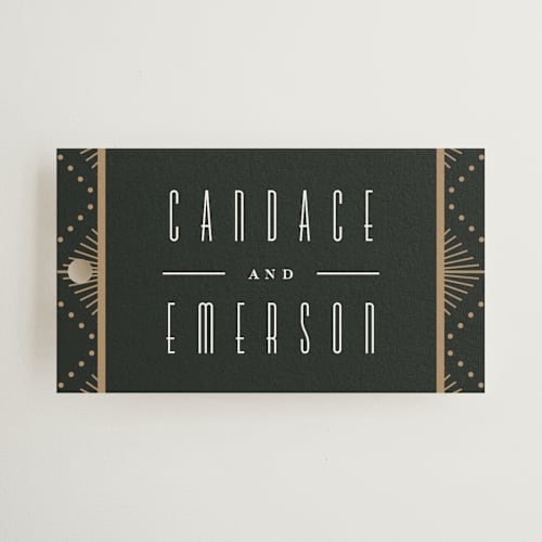 This is a onyx wedding favor tags with standard by Ana de Sousa called deco pattern printing on signature in tag