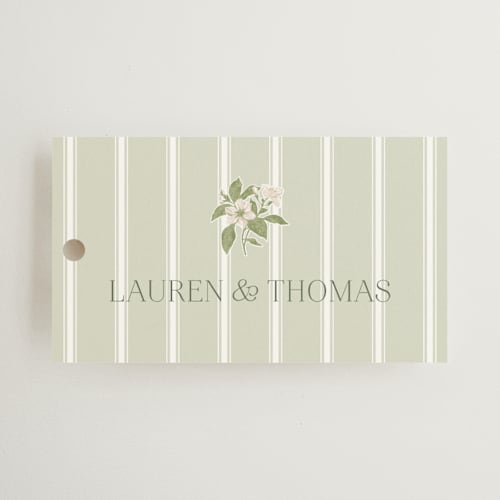 This is a petal wedding favor tags with standard by Lisa Joanna Harrison called summer fields printing on signature in tag