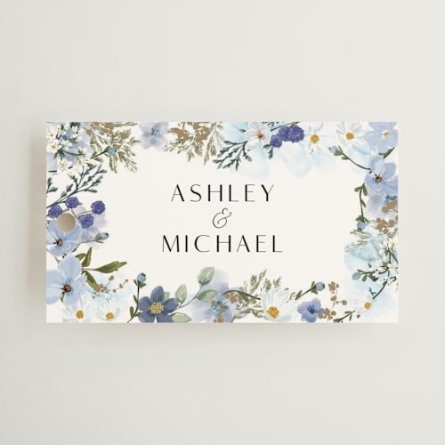 This is a serenity wedding favor tags with standard by Susan Moyal called layered florals printing on signature in tag