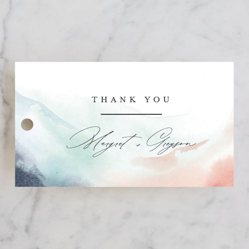This is a beach wedding favor tags with standard by Pixel and Hank called one path printing on signature in tag