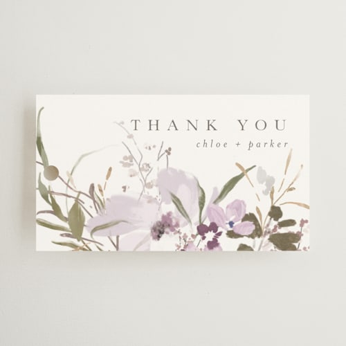 This is a lilac wedding favor tags with standard by Grace Kreinbrink called meadow burst printing on signature in tag