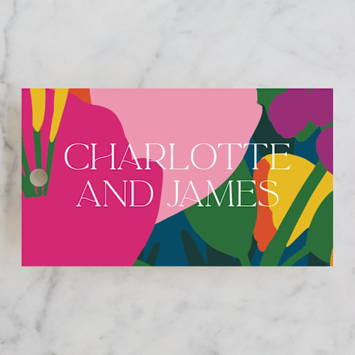 This is a garden wedding favor tags with standard by Inkblot Design called to the max printing on signature in tag