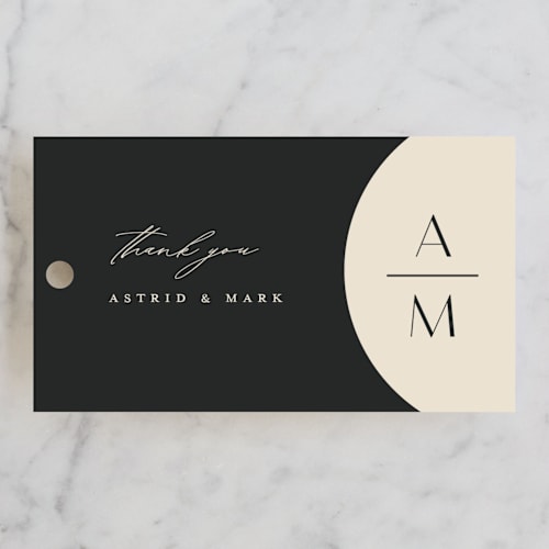 This is a matchbook wedding favor tags with standard by Christie Garcia called entwine printing on signature in tag