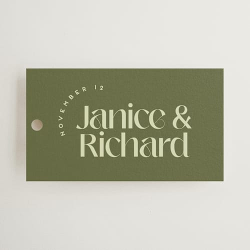 This is a kiwi wedding favor tags with standard by Claudia Orengo called news! printing on signature in tag