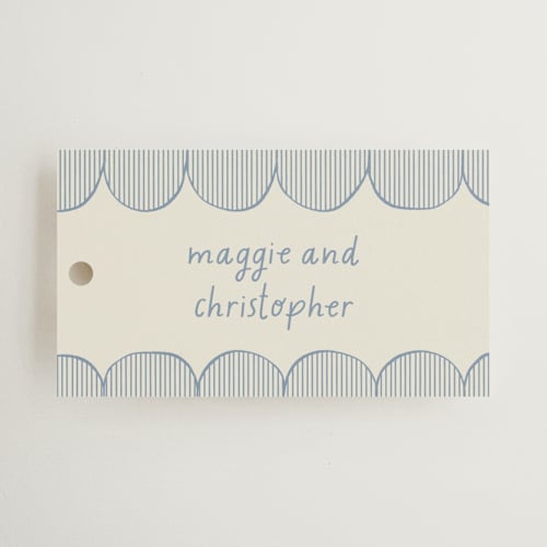 This is a sky wedding favor tags with standard by Kelly Watkins called florence printing on signature in tag