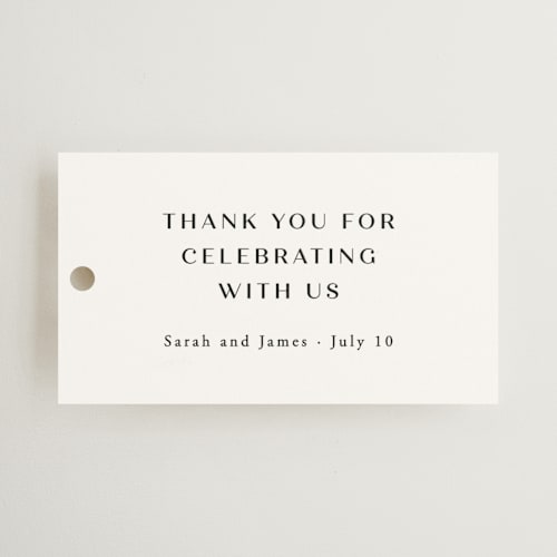 This is a diamond wedding favor tags with standard by Annie Shapiro called arguello printing on signature in tag