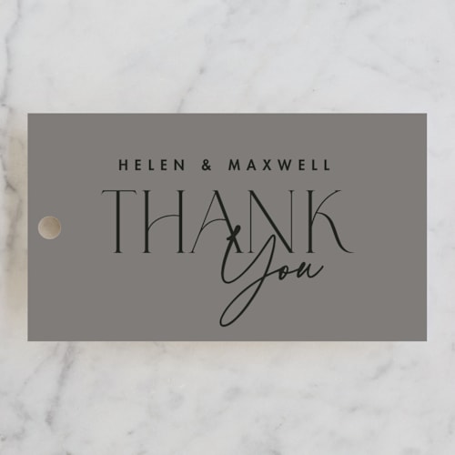 This is a fog wedding favor tags with standard by Becky Nimoy called the ultimate after party printing on signature in tag