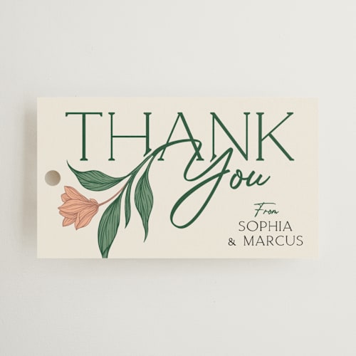 This is a almond wedding favor tags with standard by GeekInk Design called charming printing on signature in tag