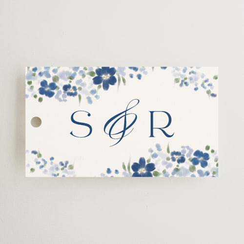 This is a deep sea wedding favor tags with standard by Angela Marzuki called meander printing on signature in tag